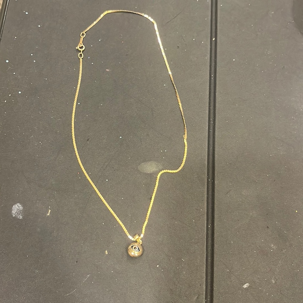 14 k gold evil eyes charm‎